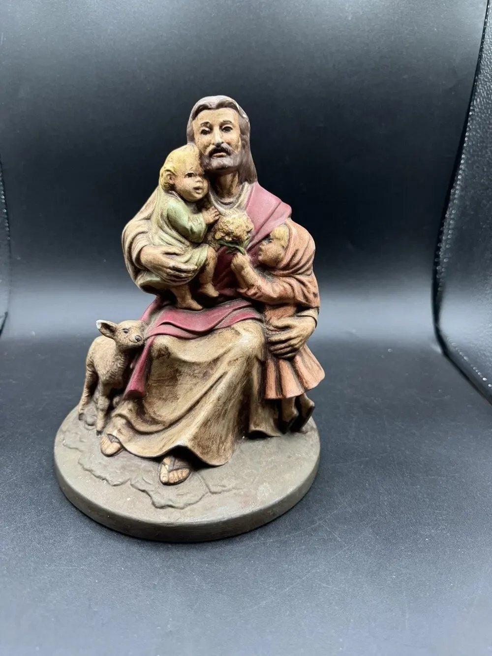Vintage Ceramic Statue of Jesus and the Children Byron Molds Christmas-S1